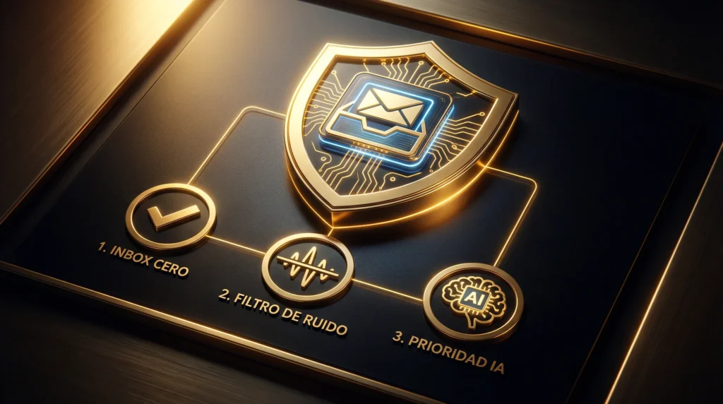 Emails con IA 2026: escudo de seguridad con inbox cero, filtro de ruido y prioridad IA
