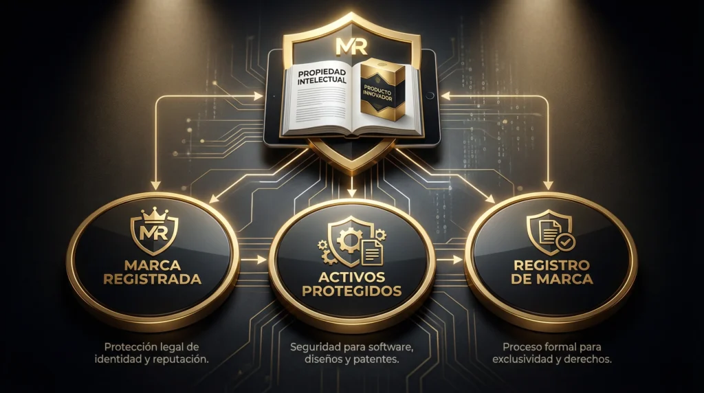 Vender en Amazon sin productos 2026: escudo de propiedad intelectual con marca registrada y activos protegidos