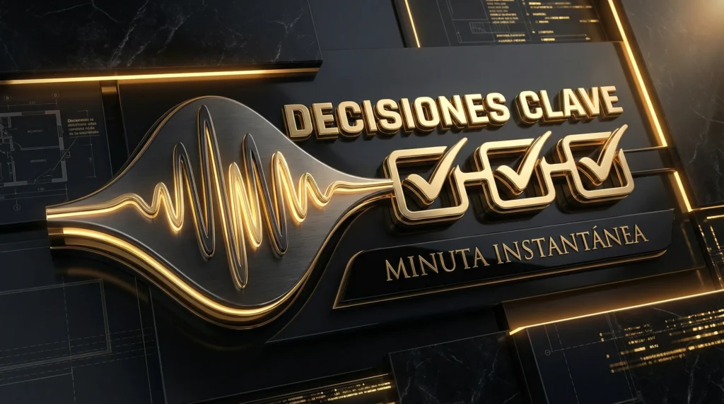 Transcribir reuniones con IA 2026: decisiones clave y minuta instantánea generada automáticamente