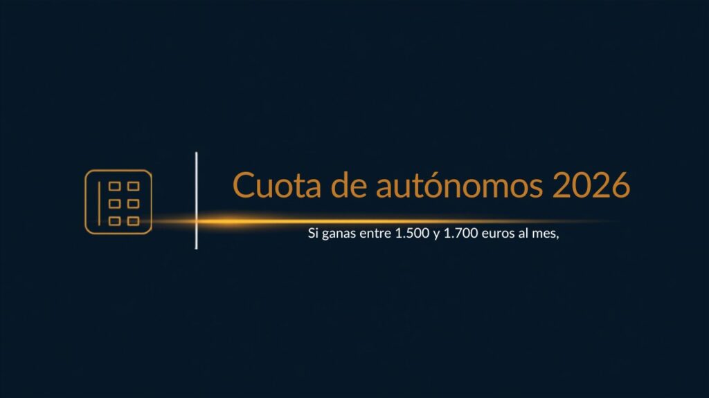 Ilustración sobre la cuota de autónomos 2026 para rendimientos netos entre 1.500 y 1.700 euros al mes