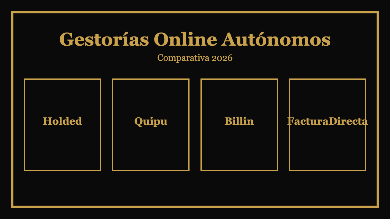 Comparativa de gestorías online autónomos: Holded, Quipu, Billin y FacturaDirecta 2026