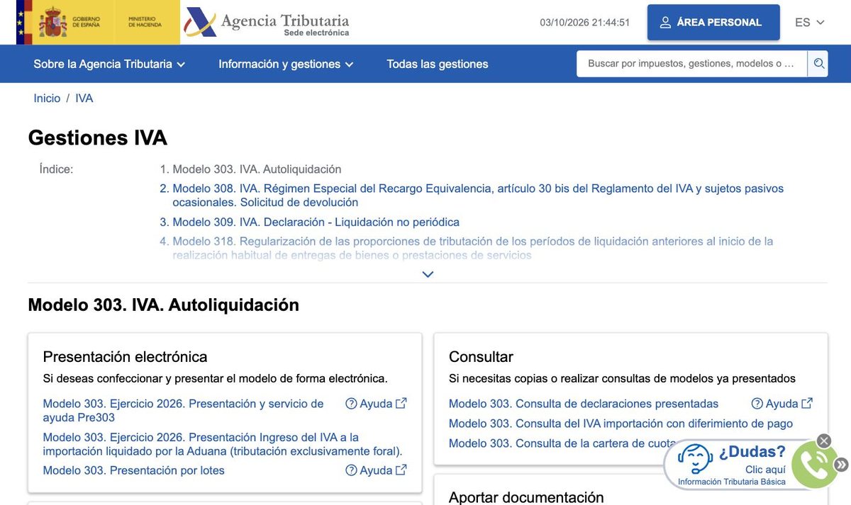 Gestiones de IVA en la Sede Electrónica de la Agencia Tributaria