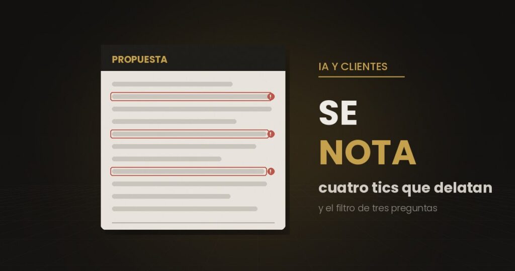Documento de propuesta comercial con tres líneas marcadas en rojo y la anotación de que suena a cualquiera