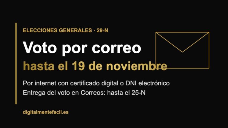Voto por correo para las elecciones del 29 de noviembre: se pide hasta el 19 de noviembre con certificado digital o DNI electrónico